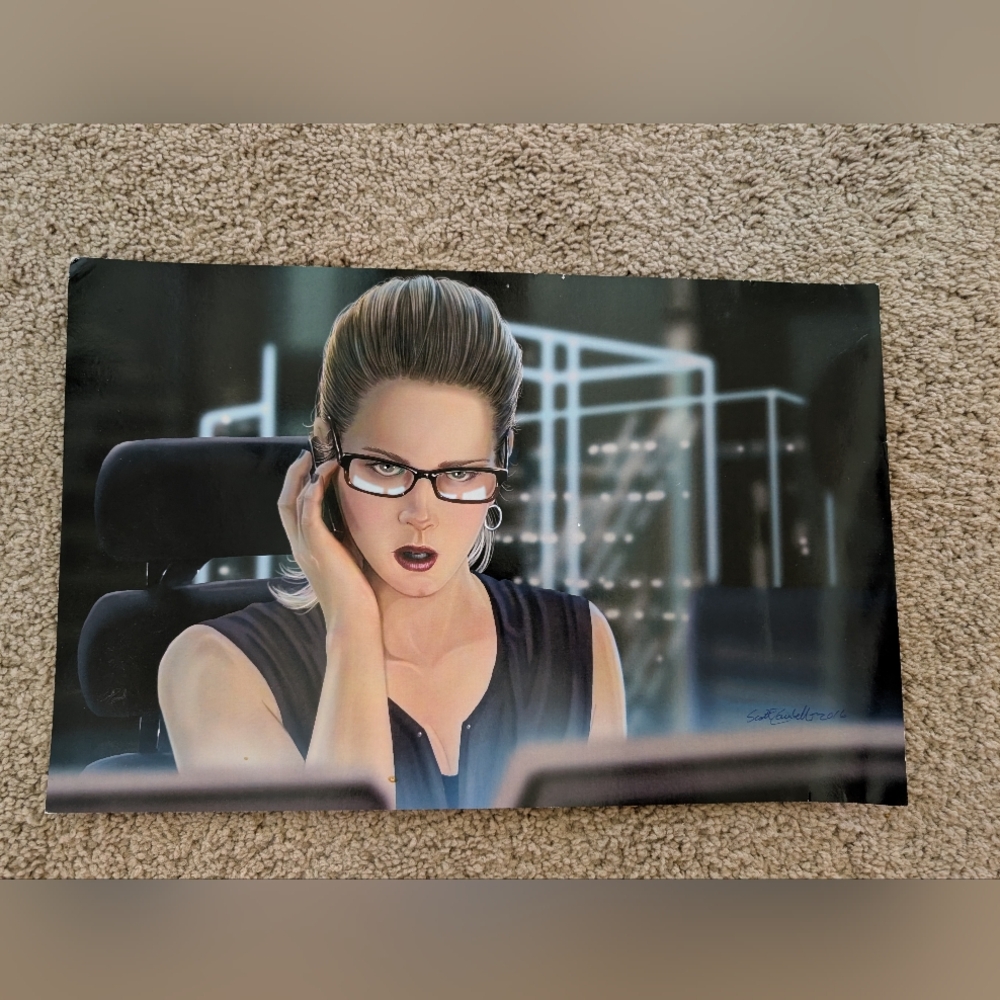 Stylish Woman with Glasses Art Print